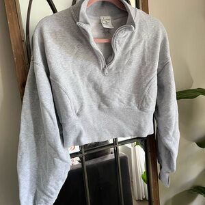 Gray Quarter-Zip Women's Sweater